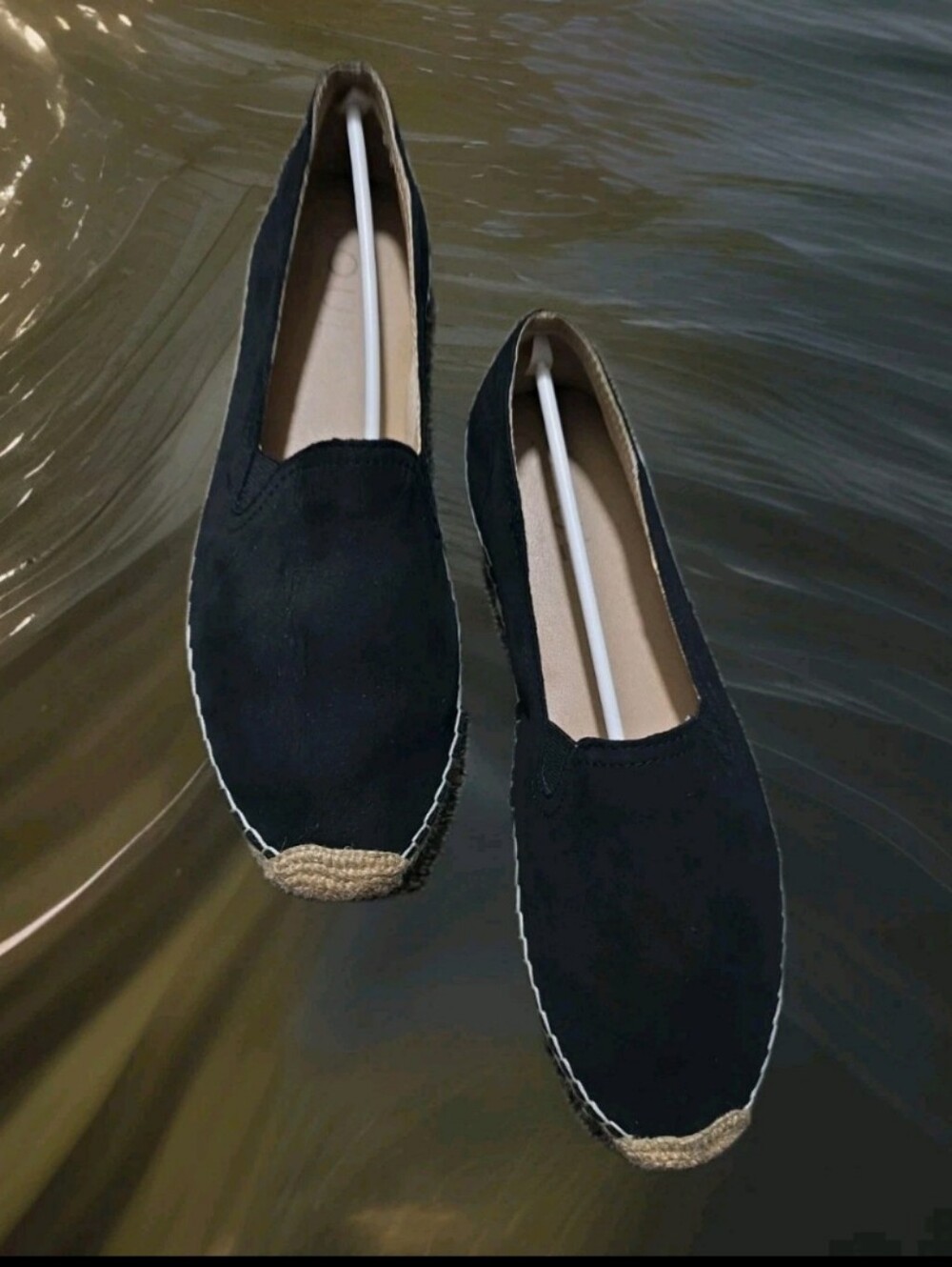 Pre-loved Naturalizer  Black Suede espadrille flats sz 10